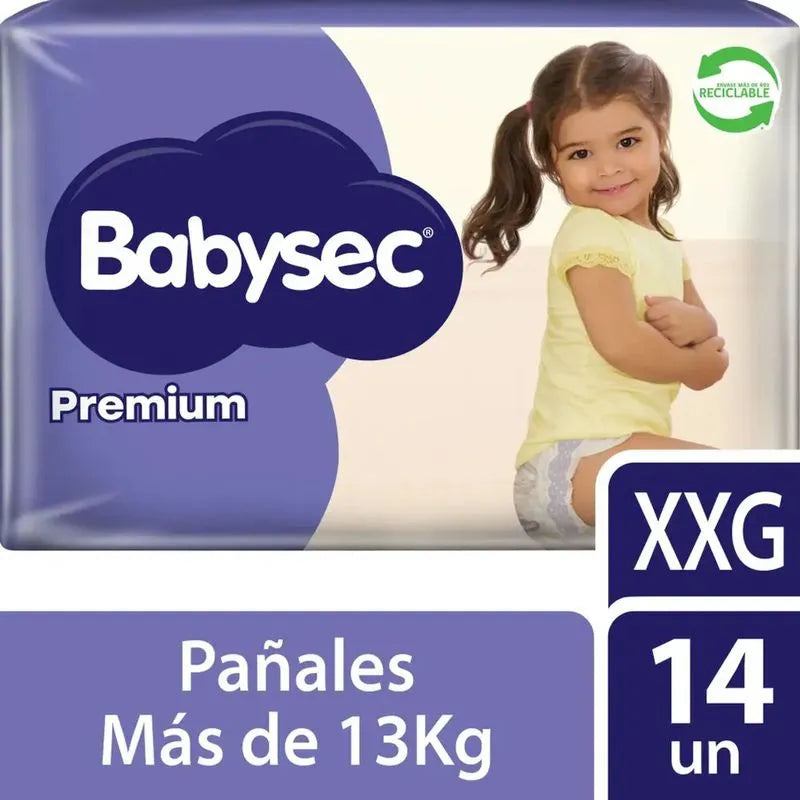 Pañales Babysec Premium XXG 14 Unidades