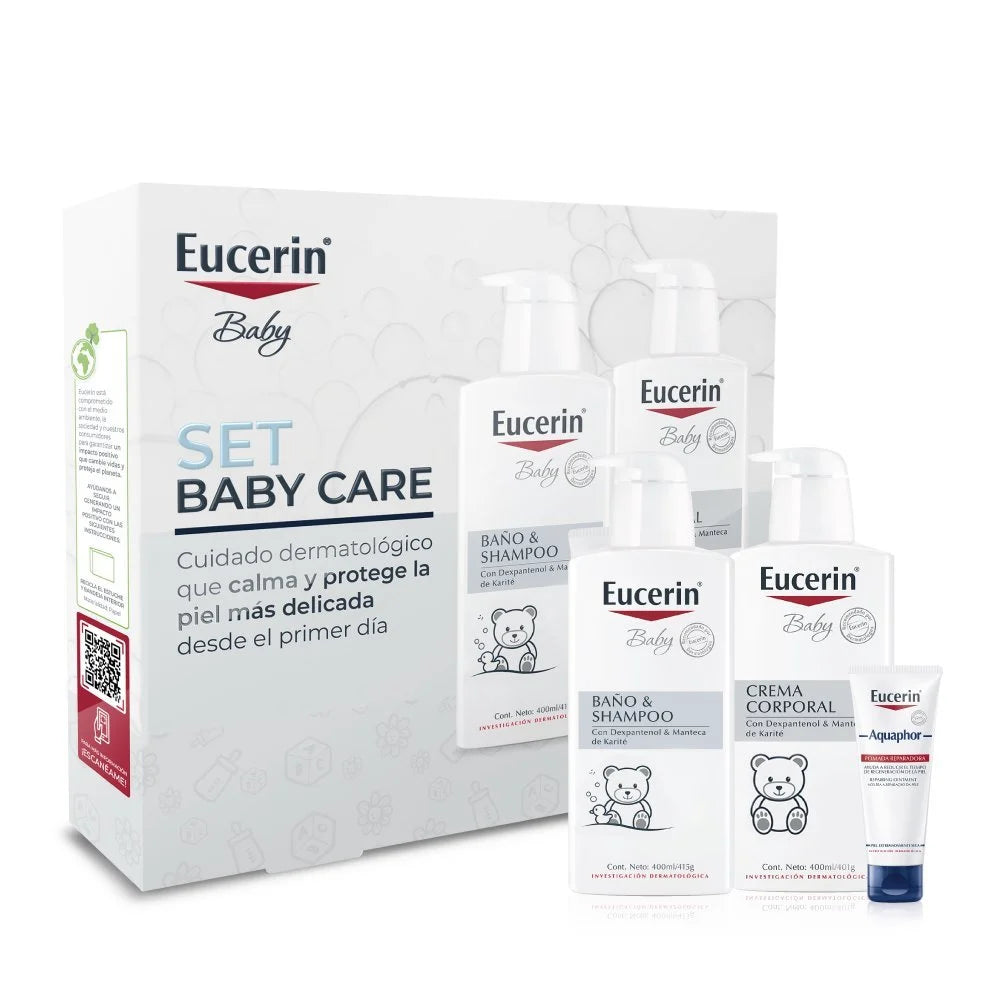 Eucerin Set Rutina Bebe Baby Shampoo 400ml + Locion 400ml + Aquaphor 55ml