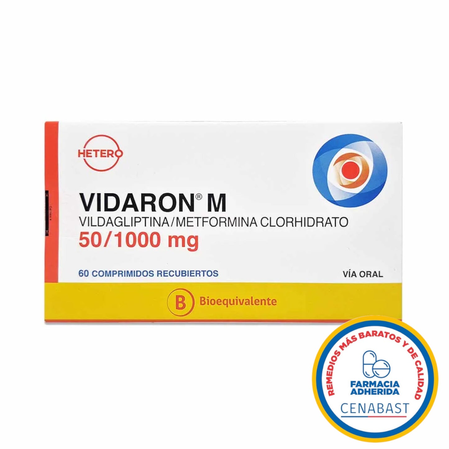 Vidaron M 50/1000mg 60 Comprimidos Recubiertos Producto Cenabast