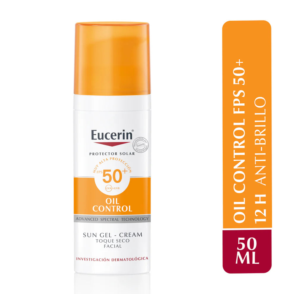 Protector Solar Facial Eucerin Gel Crema Oil Control FPS 50+ 50ml