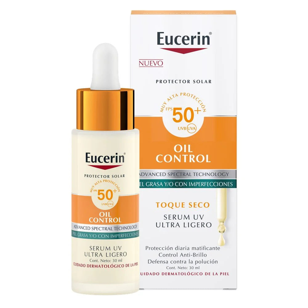 Eucerin Protector Solar Serum Oil Control Uv Diario Ultra Ligero Fps 50+ 30Ml