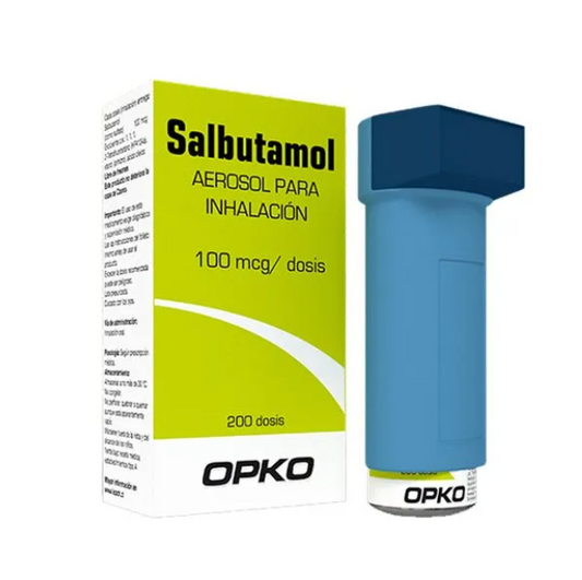 Salbutamol aerosol para Inhalación 100mcg 200 Dosis