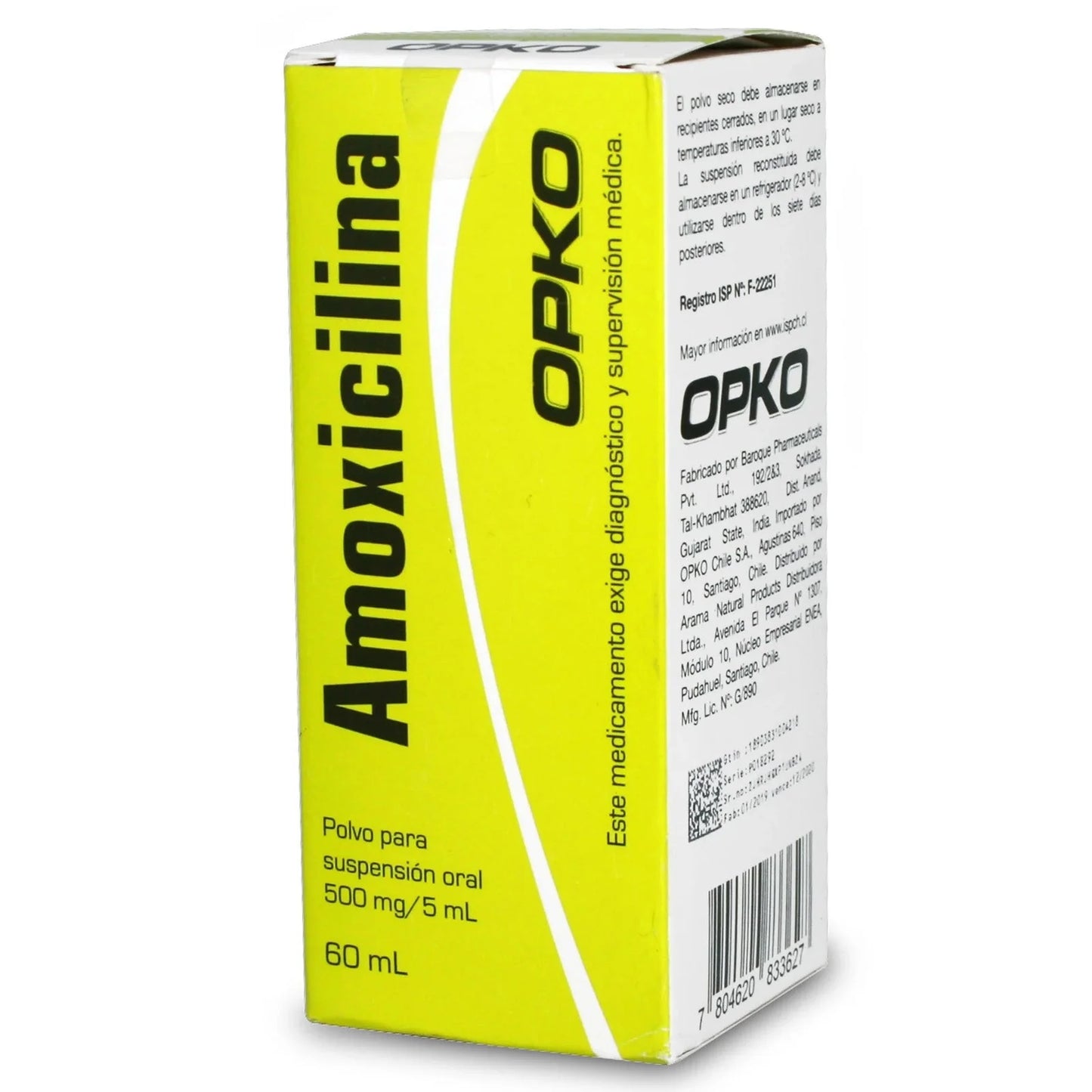 Amoxicilina Suspensión Oral 500mg/5ml.