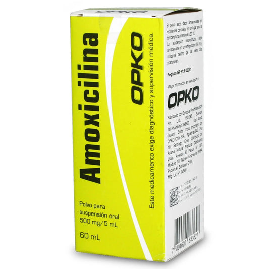 Amoxicilina Suspensión Oral 500mg/5ml.