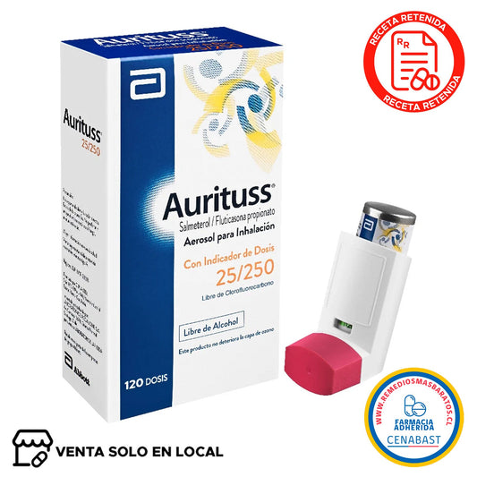 Aurituss 25/250 Aerosol para Inhalación Oral Producto Cenabast