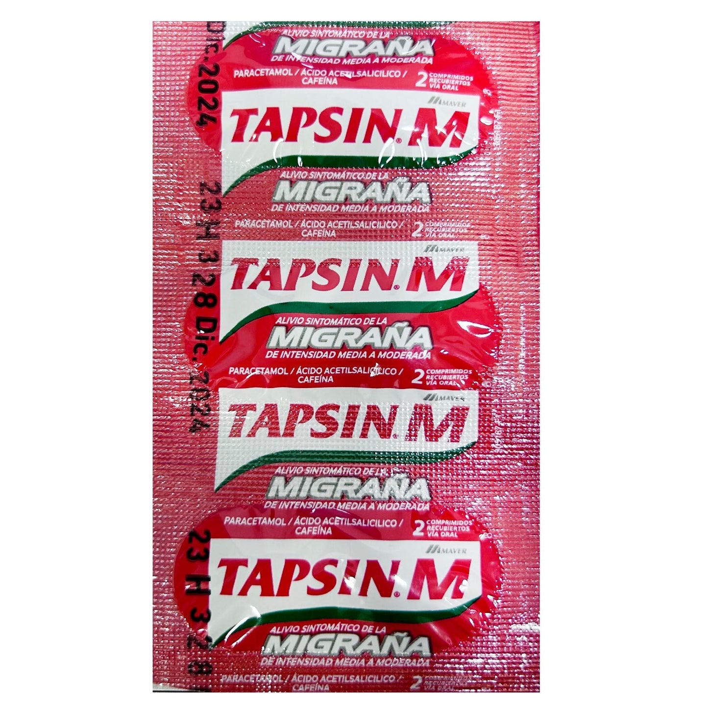 Tapsin M Migraña Tira - 6 unidades