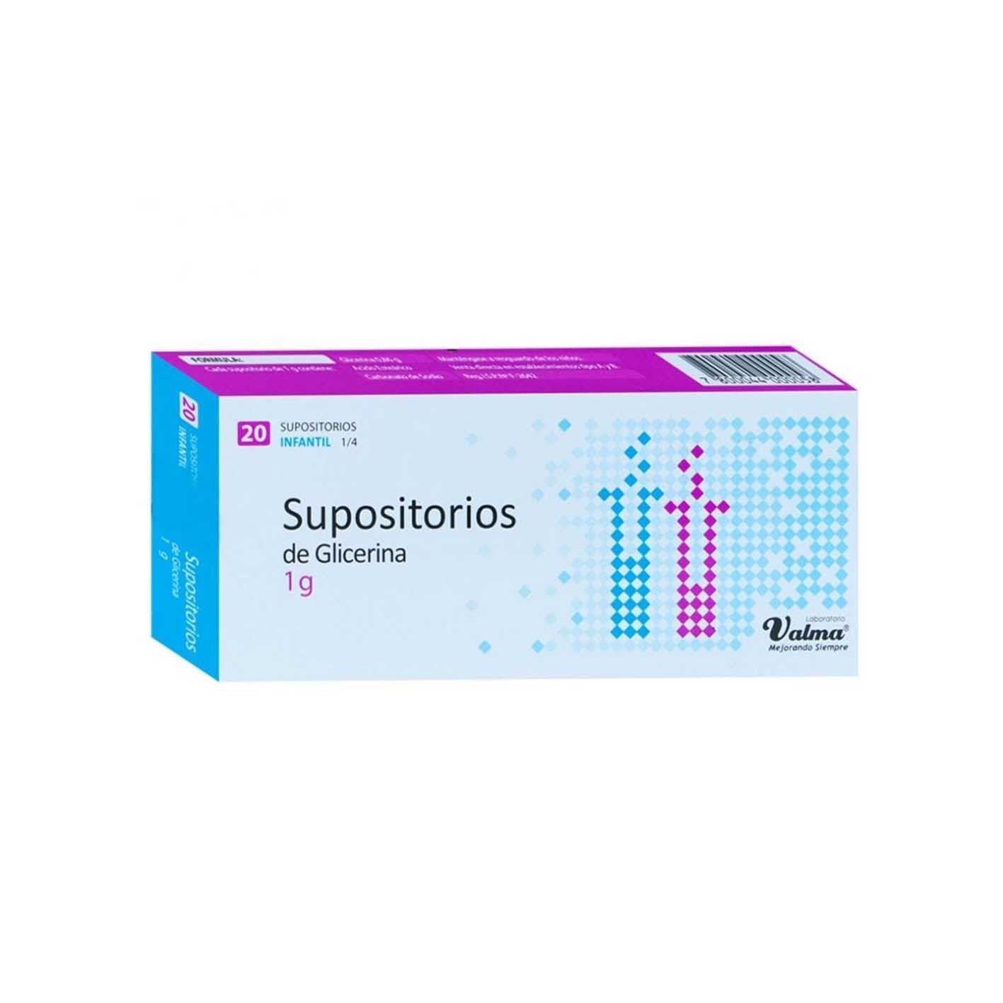 Supositorios de Glicerina Infantil 1g - 20 unidades