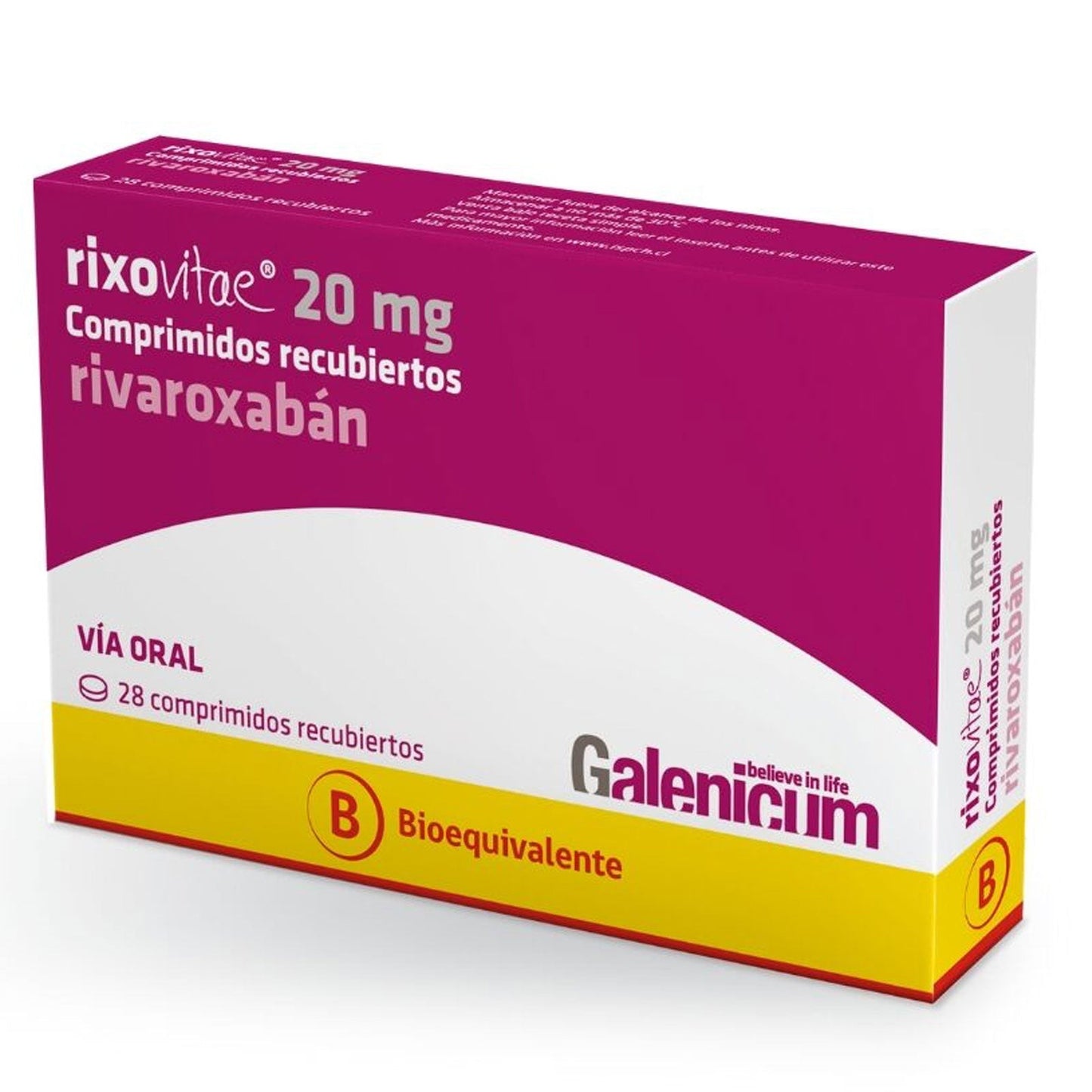 Rixovitae Comprimidos Recubiertos 20mg - 28 unidades