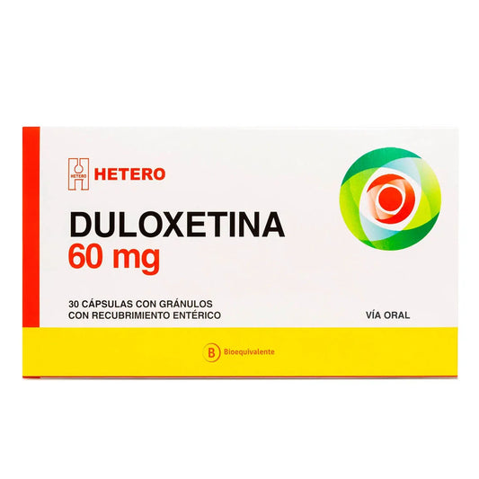 Duloxetina 60mg 30 Cápsulas con Gánulos con recubrimiento Entérico