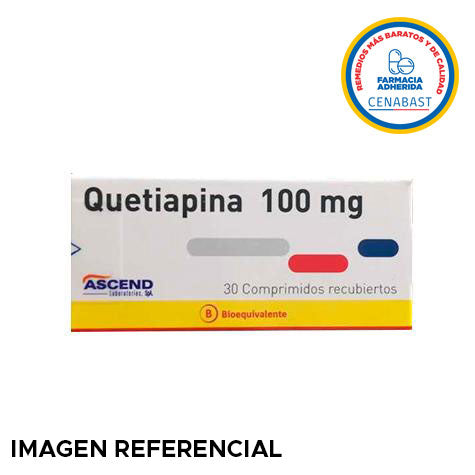 Quetiapina 100mg 30 Comprimidos Recubiertos Producto Cenabast