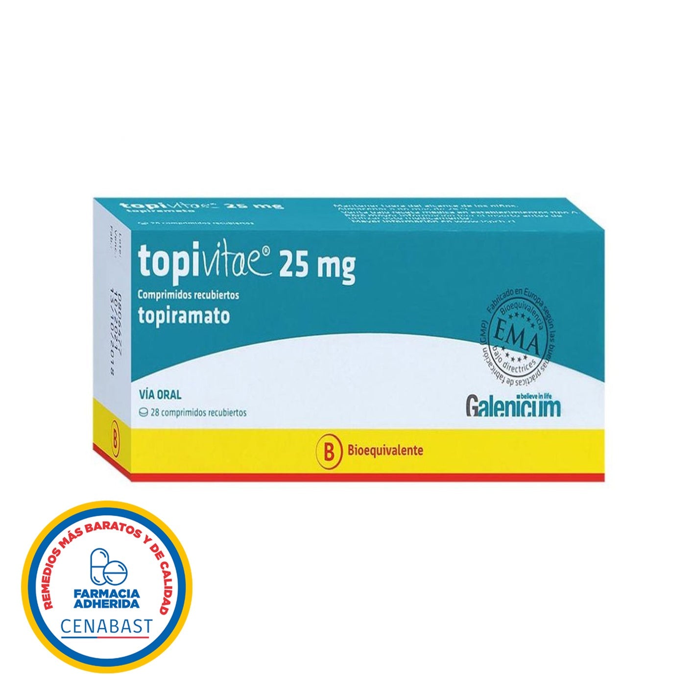 Topivitae Comprimidos Recubiertos 25mg Producto Cenabast